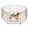 Pet Adobe Pet Adobe Folding Metal Playpen with Eight 24 "x 24 "Panels with Latching Door for Dogs Black 599926MWM